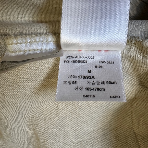 Levis Premium Stock Trucker Jacket Mens Small Khaki Corduroy Collar Cotton Blend - Picture 8 of 15